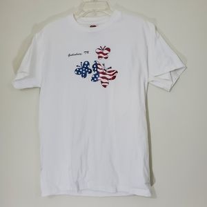 Gatlinburg Tennessee Red/White/Blue Butterfly White Tee, Size Medium